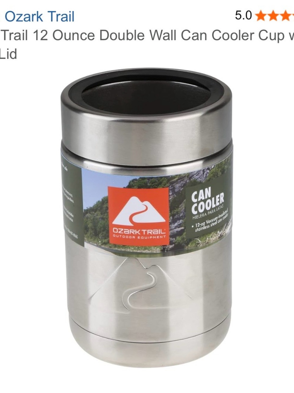 Ozark Trail 12 Ounce Double Wall Can Cooler Cup with Silver Lid